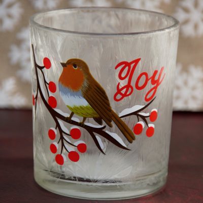 Robin Tea Light Holder Joy