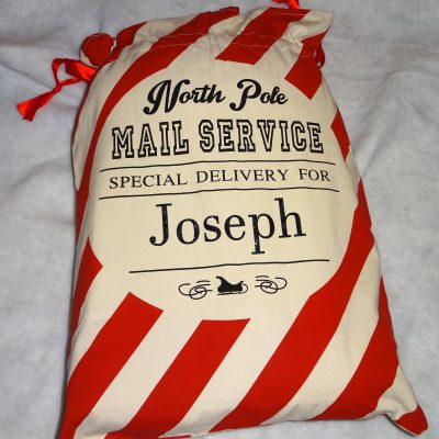 Personalised Christmas Sack Red striped