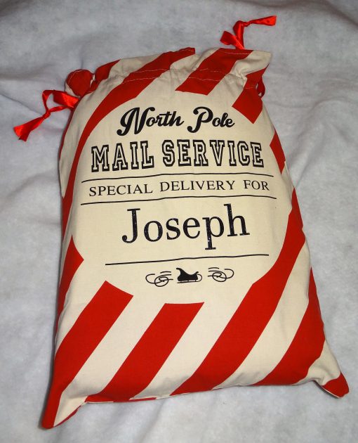 Personalised Christmas Sack Red striped