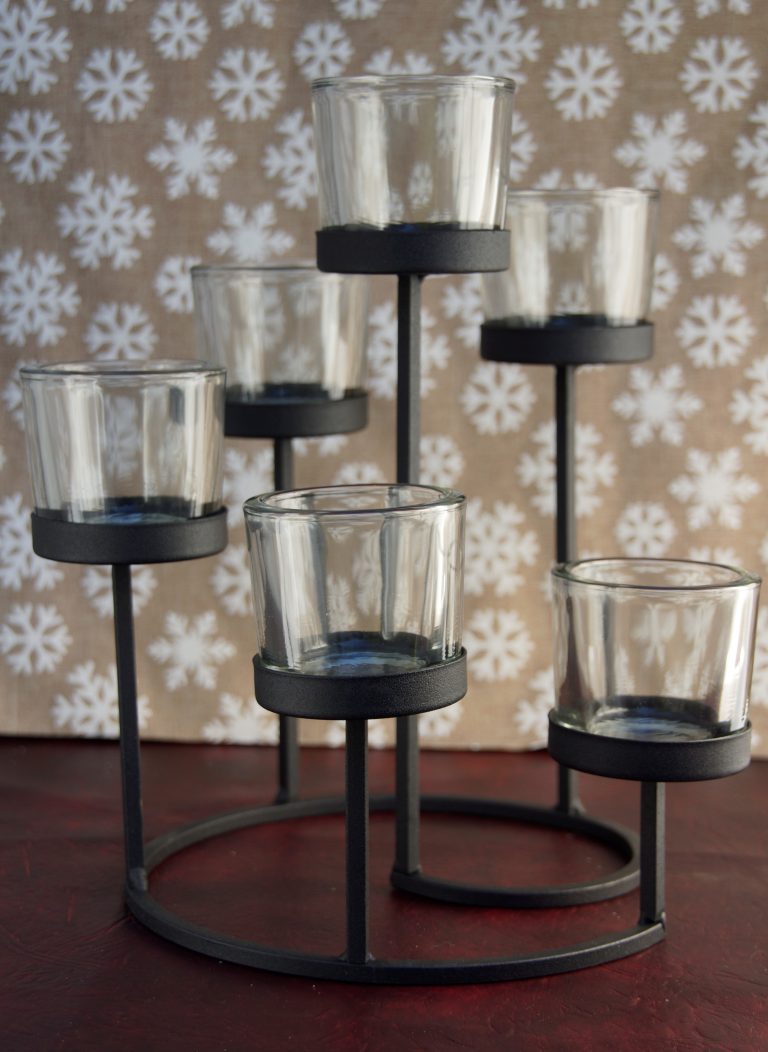 Spiral Metal and Glass tealight holder Giftinc