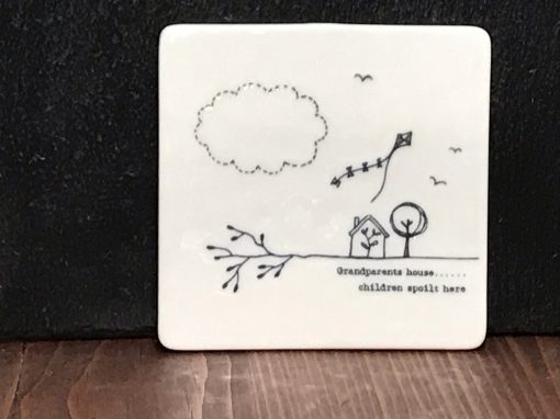 Grandparents house porcelain coaster