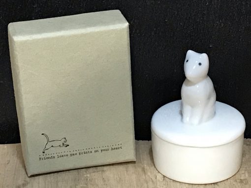 Porcelain Cat Trinket Pot - Image 2