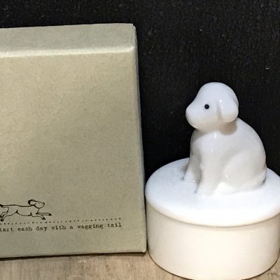 Porcelain Dog Trinket Pot