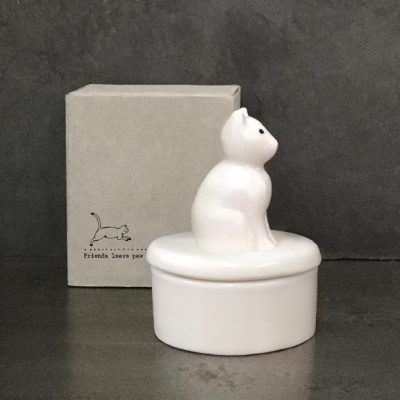 Porcelain Cat Trinket Pot
