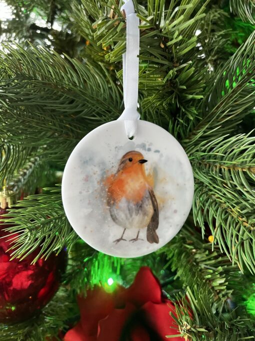 Robin Ceramic Hanging Ornament - Image 2