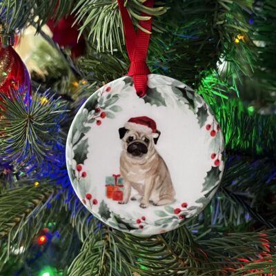 Fawn Pug Hanging Decoration