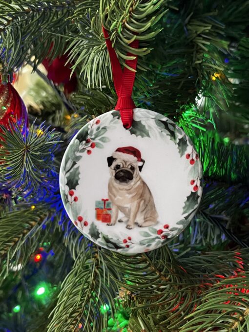 Fawn Pug Hanging Decoration
