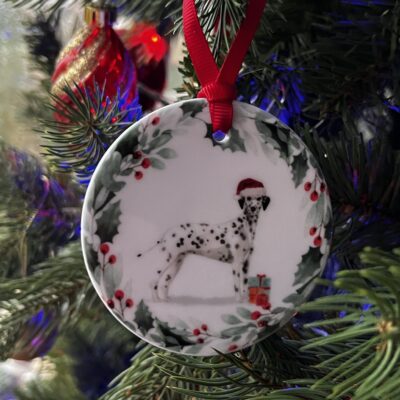 Dalmatian Christmas Ceramic Decoration