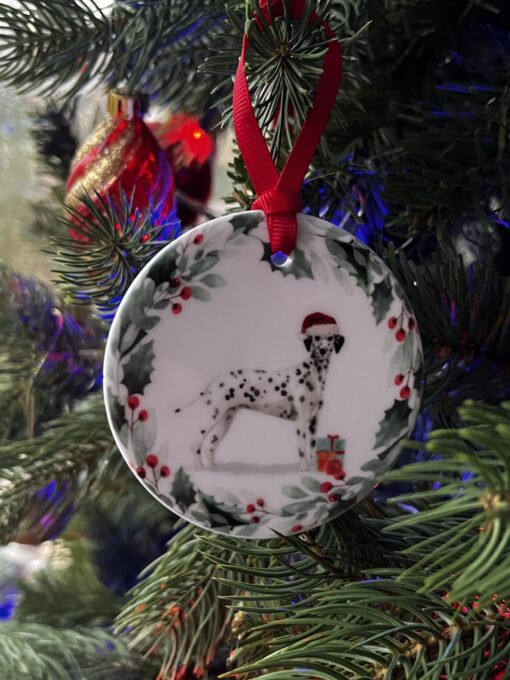 Dalmatian Christmas Ceramic Decoration