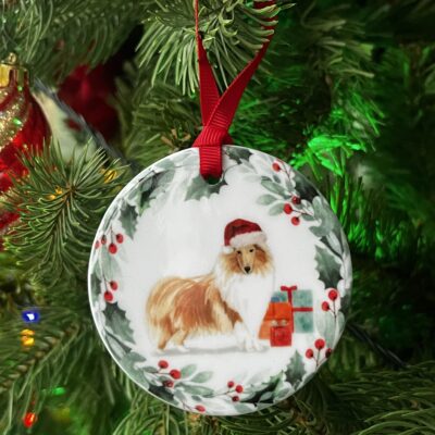 Rough Collie Christmas Decoration