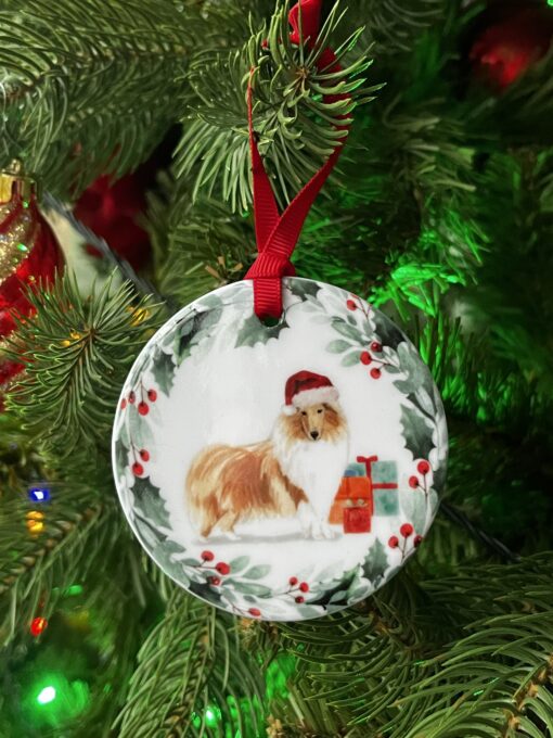 Rough Collie Christmas Decoration