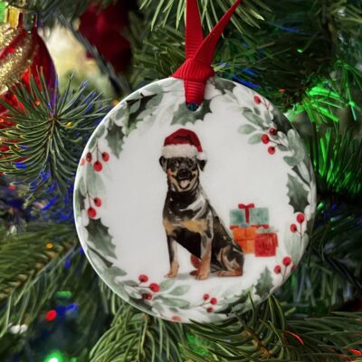Rottweiler Hanging Christmas Decoration