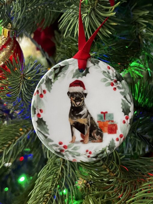 Rottweiler Hanging Christmas Decoration