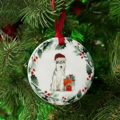 Husky Christmas Hanging Decoration