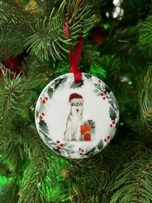 Husky Christmas Hanging Decoration