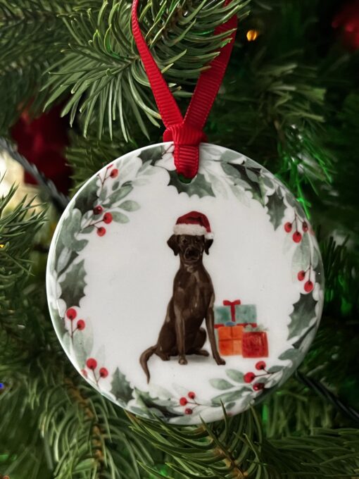 Chocolate Labrador Christmas Decoration